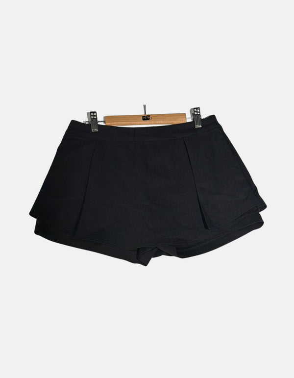Black Pleated Skort with Built-in Shorts